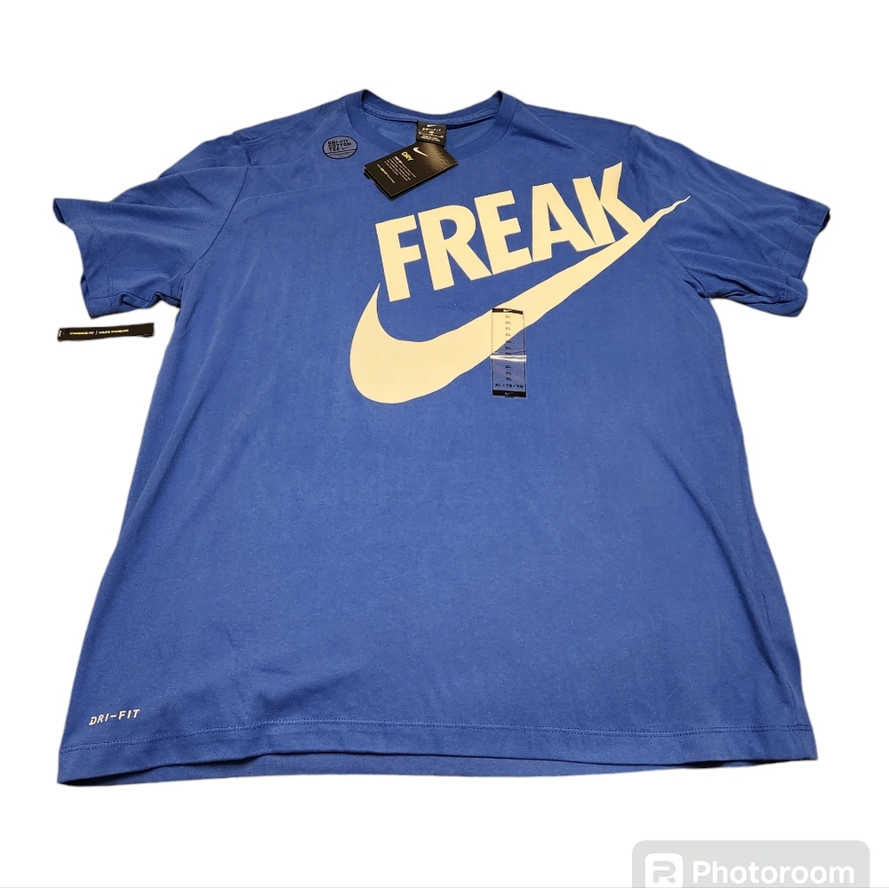 NWT Nike Men's XL Blue "Freak" Giannis Antetokounmpo Dri-fit shirt